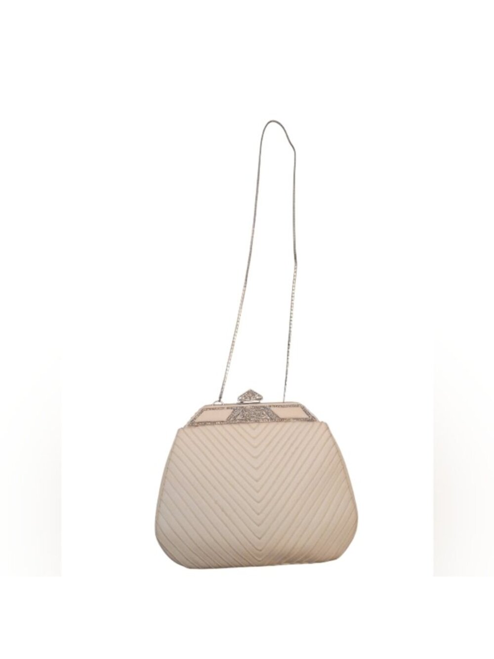 Judith Leiber White Cloth Shoulder Intricate design bag